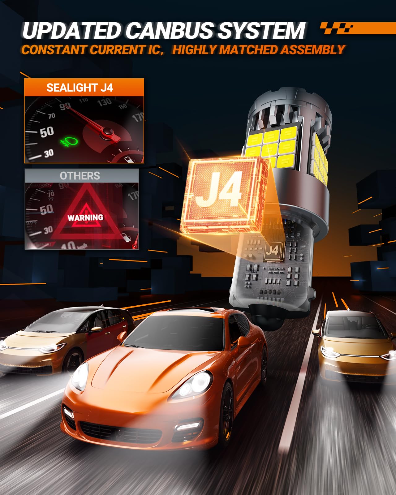 SEALIGHT 1156 LED Bulb,7506 1141 BA15S P21W LED Car Bulbs for Reverse Backup Light Parking Light,6000K White,Pack of 2 - Image 7