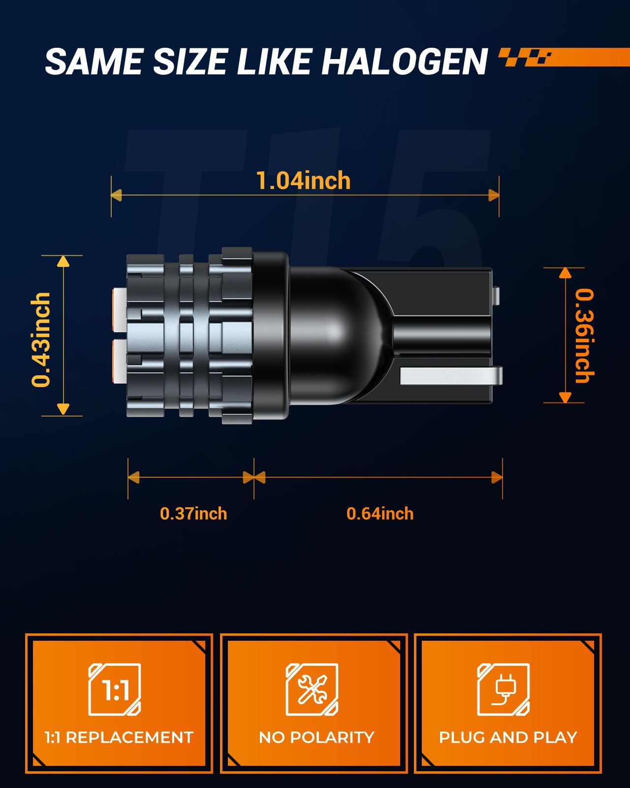 SEALIGHT 194 LED Bulb Amber License Plate Light, 168 W5W 2825 T10 LED Light Bulb Replacement Bulbs for Dome Map Door Courtesy Dash Lights, Pack of 6 - Image 7
