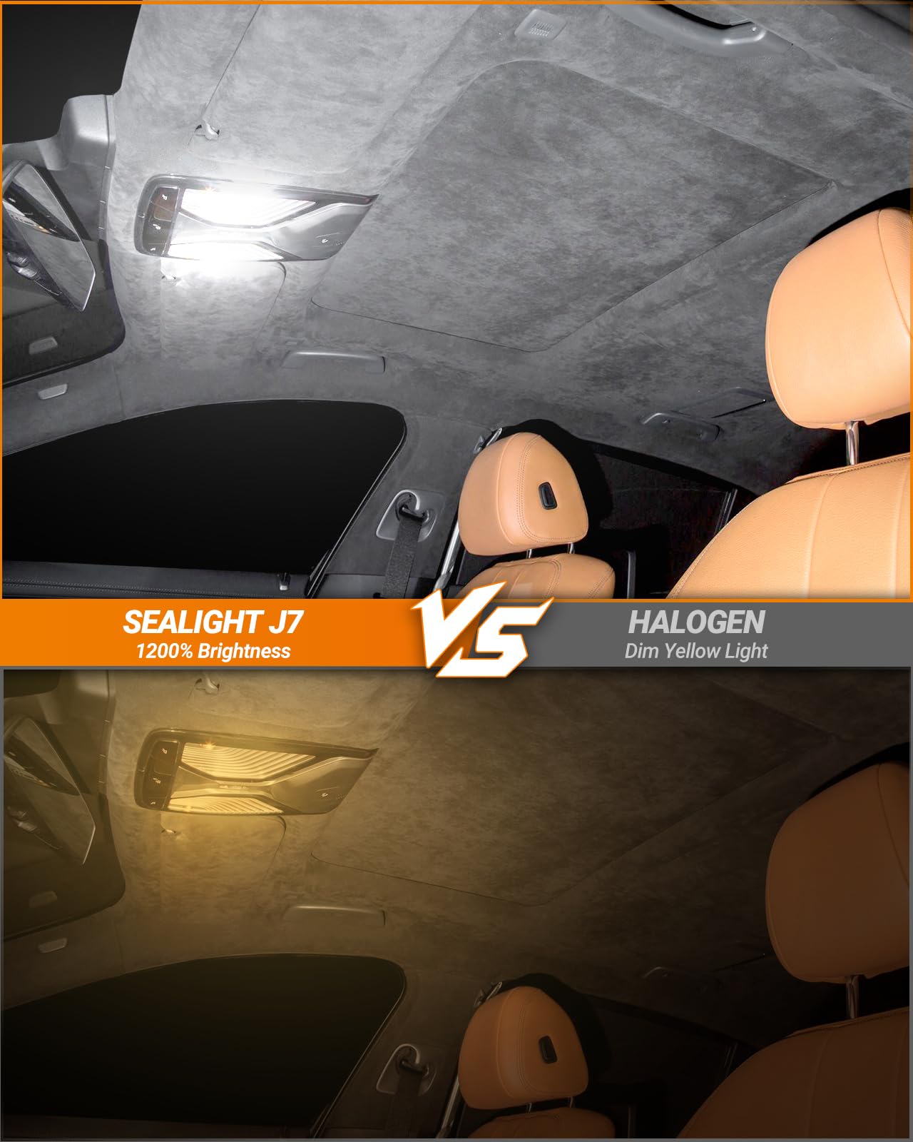 SEALIGHT 194 LED Bulb for License Plate Light, 6000K White 168 W5W 2825 T10 LED Light Bulb 1200% Super Bright for Dome Map Door Courtesy Dash Lights Pack of 2 - Image 5