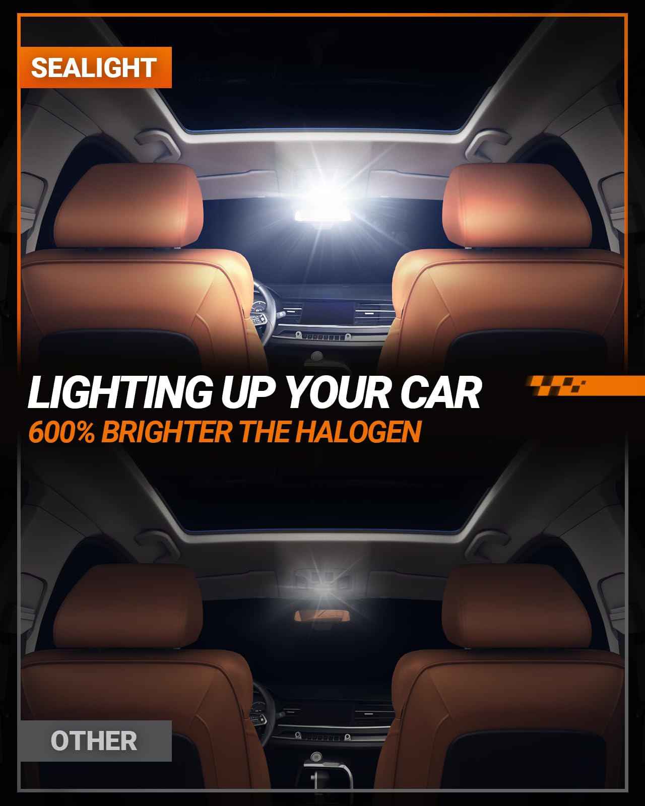 SEALIGHT 194 LED Bulbs 6000K White for License Plate Car Interior Dome Map Door Courtesy Dash Lights 168 175 2825 W5W T10,Pack of 4 - Image 3