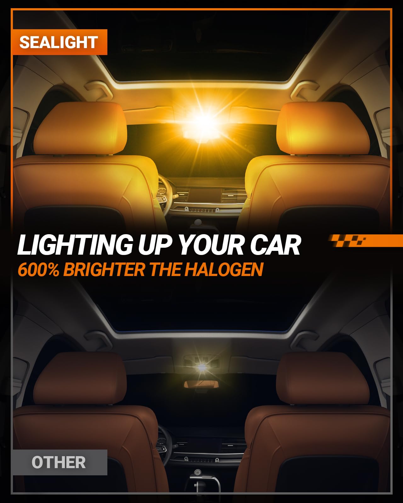 SEALIGHT 194 LED Light Bulb,Pack of 2,ameber - Image 3