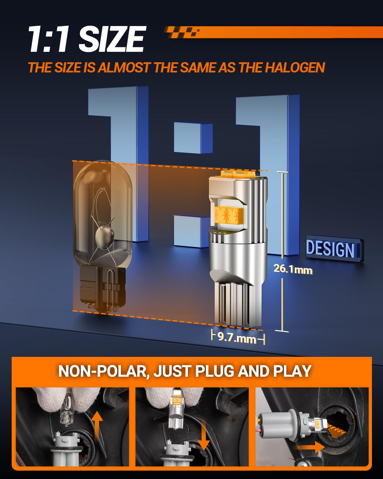 SEALIGHT 194 LED Light Bulb,Pack of 2,ameber - Image 6