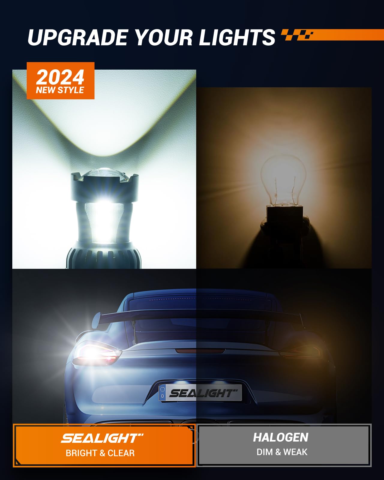 SEALIGHT 3156 3157 LED Bulb White Reverse Lights, 3056 3057 4057 4157 LED Light Bulb with Projector Replacement for Tail Light, Backup Light,Brake Parking, Automotive Running Light Bulbs, Pack of 2 - Image 3