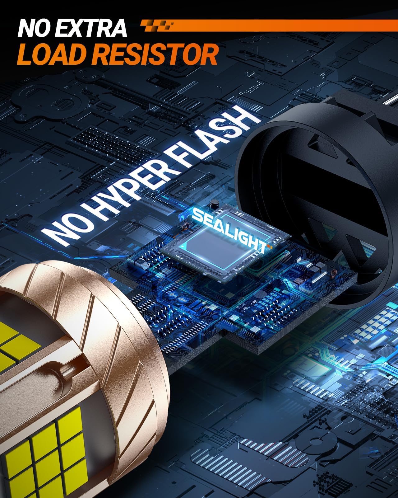 SEALIGHT 3157 LED Bulb, LED Reverse Light Bulb Anti Hyper Flashing, With Built in Resistor, 3200LM Super Bright White for Backup Reverse and Tail Blinker Brake Light, Plug N Play, Pack of 2 - Image 6