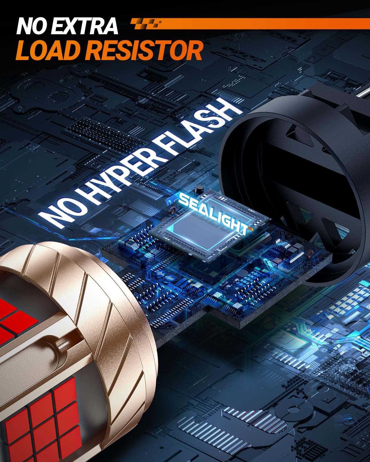 SEALIGHT 3157 LED Bulb Red, LED Brake Light Bulbs with Built in Resistor, 3057 3056 3156 3156 3157NA Anti Hyper Flash Error Free Brake Lights, Tail Lights, Stop Lights, Plug-N-Play, Pack of 2 - Image 6