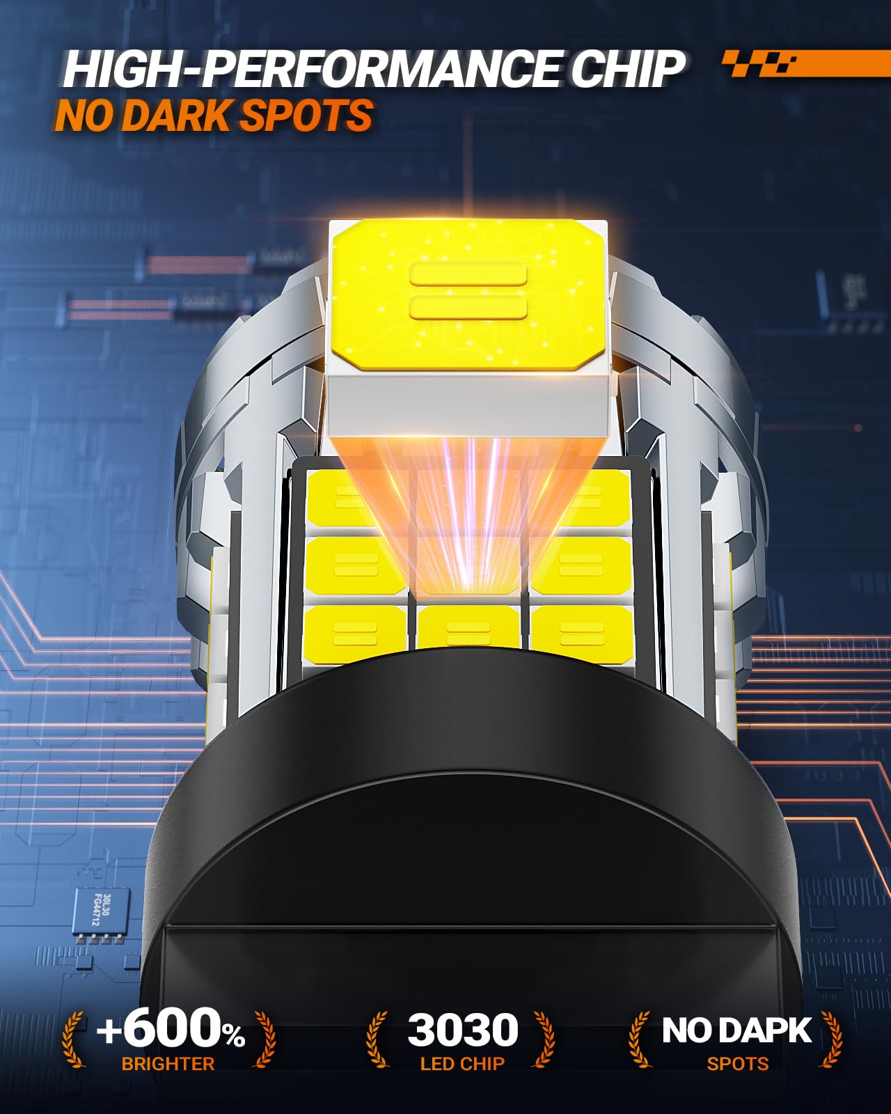 SEALIGHT 3157 LED Bulb Reverse Light, 6500K White 600% Brighter 3156 4114 Led Bulbs, With Built-In Resistor, Anti Hyper Flash Error Free for Backup Tail Parking Daytime Running Signal Light, 2 Pack - Image 3