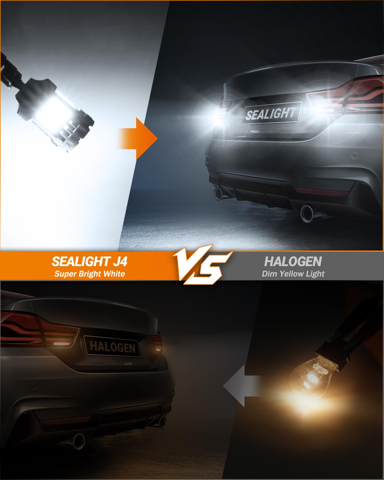 SEALIGHT 3157 LED Bulb Reverse Light, 6500K White 600% Brighter 3156 4114 Led Bulbs, With Built-In Resistor, Anti Hyper Flash Error Free for Backup Tail Parking Daytime Running Signal Light, 2 Pack - Image 6