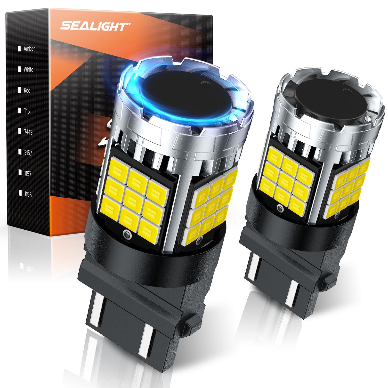 SEALIGHT 3157 LED Bulb Reverse Light, 6500K White 600% Brighter 3156 4114 Led Bulbs, With Built-In Resistor, Anti Hyper Flash Error Free for Backup Tail Parking Daytime Running Signal Light, 2 Pack - Image 9