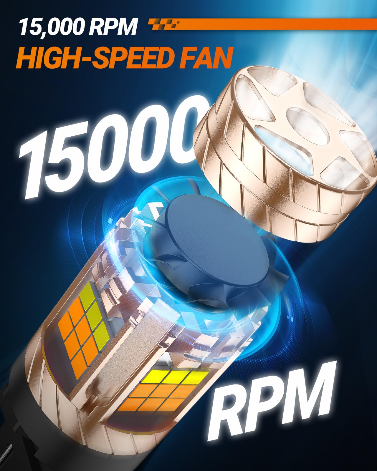 SEALIGHT 3157 LED Bulb Switchback Dual Color, 3156 LED Light With Turbo Fan, 30W 3200LM Amber For Turn Signal Blinker,White For Daytime Running Light, Anti Hyper Flash, Pack of 2 - Image 7