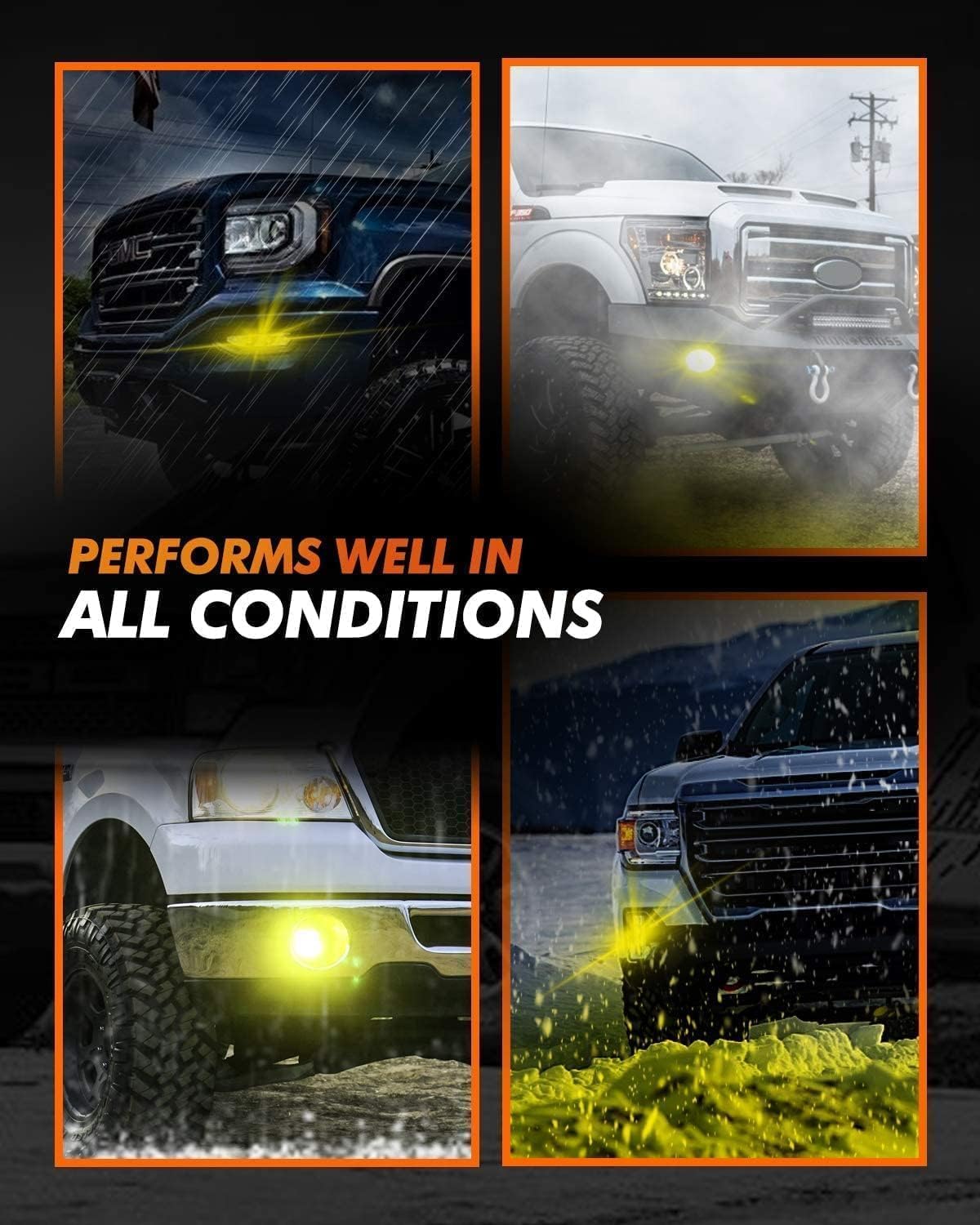 SEALIGHT 5201 5202 LED Fog Light Bulbs Yellow, 600% Brightness 5201 PS19W PS24W Fog Lights LED, 3000K Yellow Strong Penetration 5201 LED Fog Bulbs Replacement for Cars,Trucks(Pack of 2) - Image 6