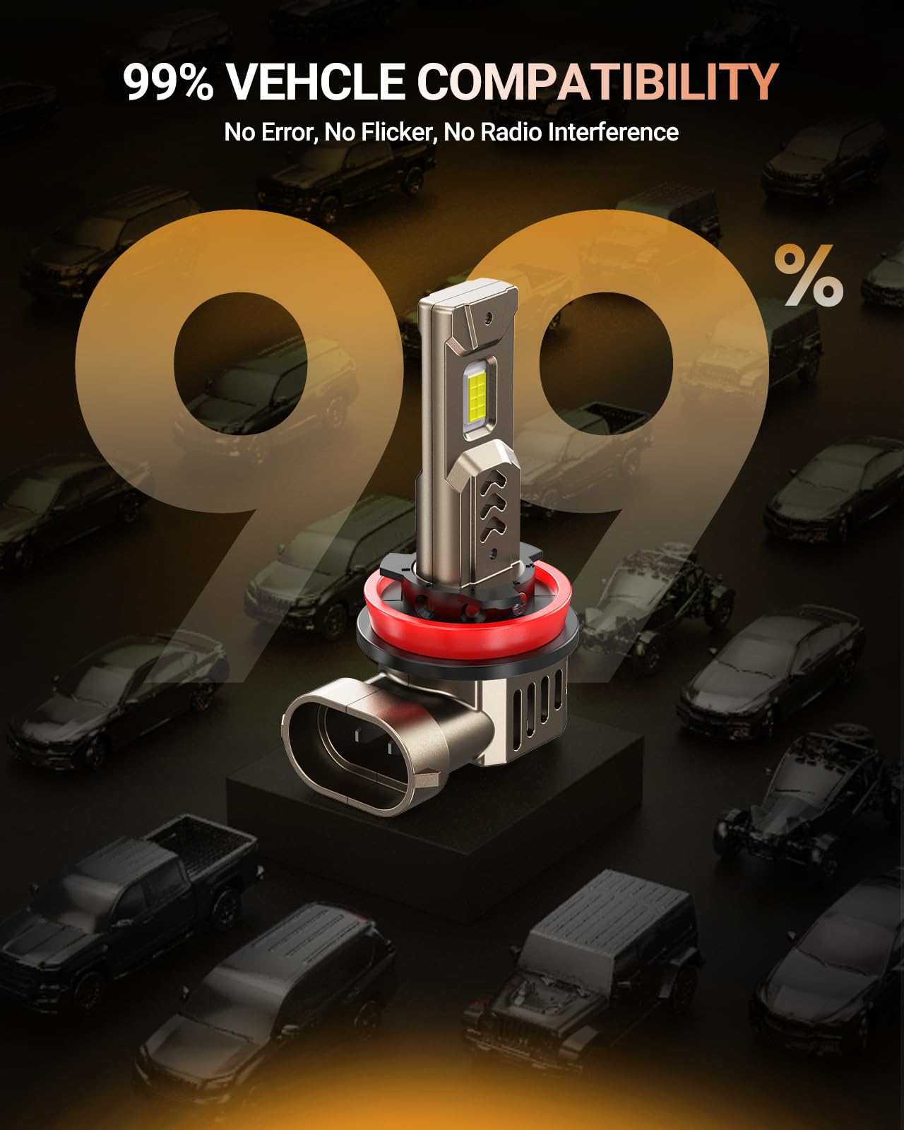 SEALIGHT 9005 H11 LED Bulbs Combo for Fog Light, 1000% 90000LM Super Bright Bulb, 1:1 Mini Size, 6500K White, Non-Polarity 3MIN Plug and Play, 4 Pack - Image 7