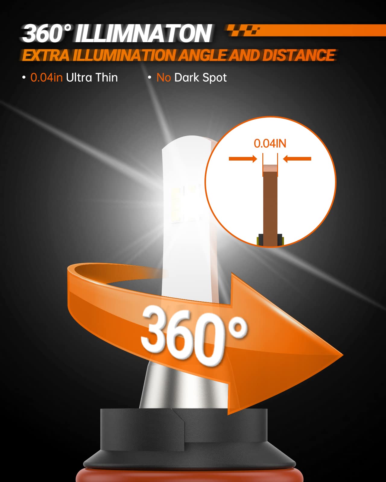SEALIGHT 9007 LED Bulb, 36000LM 800% Brighter, HB5 Bulb 6500K Cool White, Plug-N-Play IP68 Waterproof, Pack of 2 - Image 4