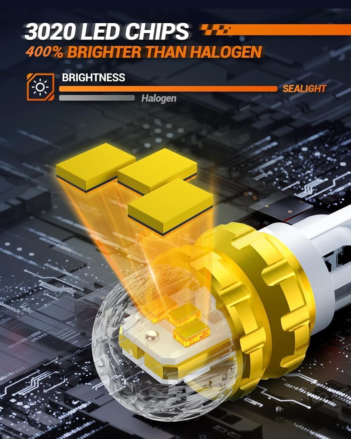 SEALIGHT 912 921 LED Bulb Reverse Light Super Bright 3020SMD Canbus Error Free T15 LED Backup Lights for 906 916 W16W 912 LED Bulb with 360° HD Projector, 6000K White, Pack of 2 - Image 3