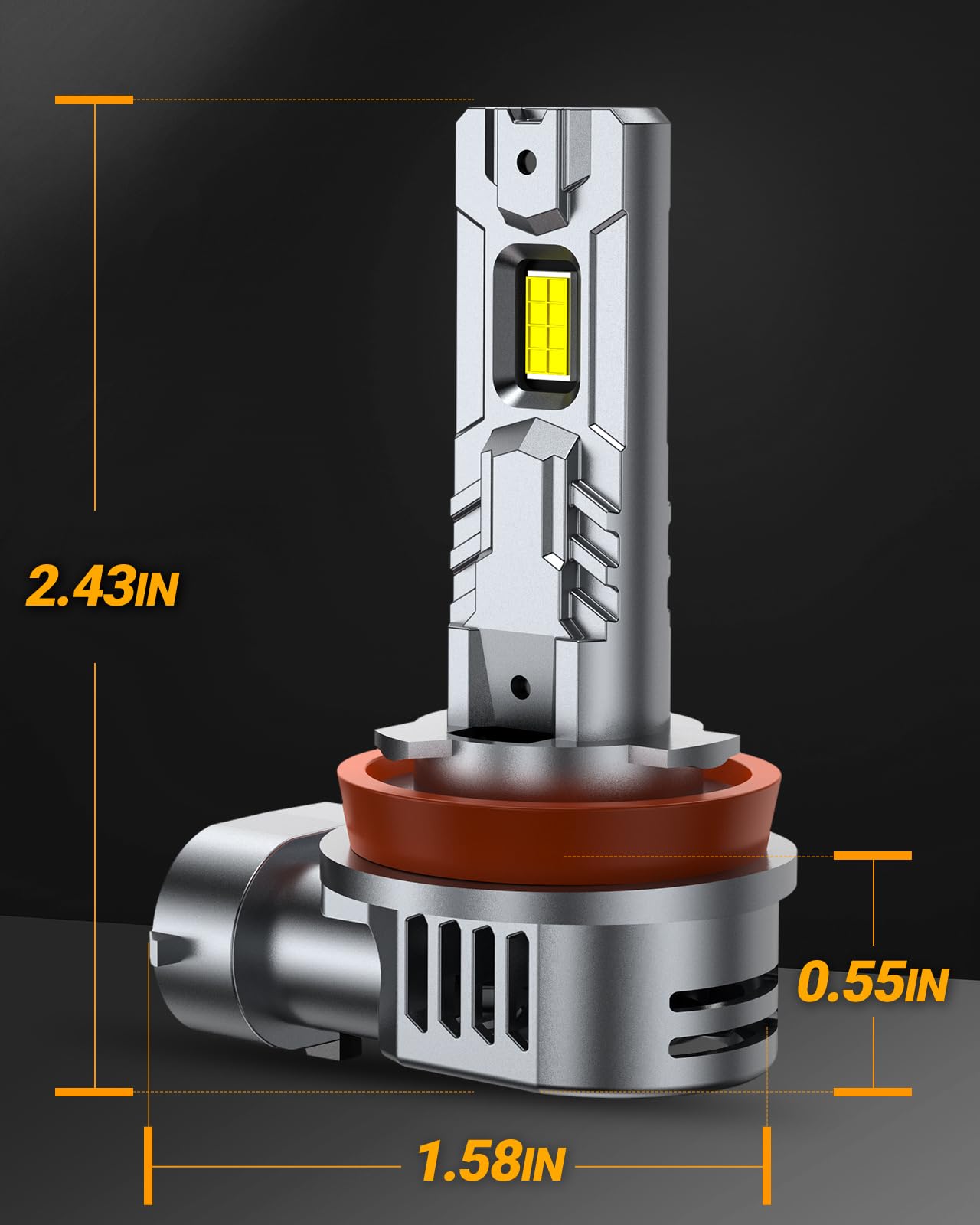 SEALIGHT H11/H8/H9/H16 Bulb, 40,000LM Super Brighter,6500K Cool White H11/H8/H9/H16 Light Bulbs,3 Min Quick Install Lights Combo, Plug-N-Play, Headlight Eyebrows,Pack of 2 - Image 5