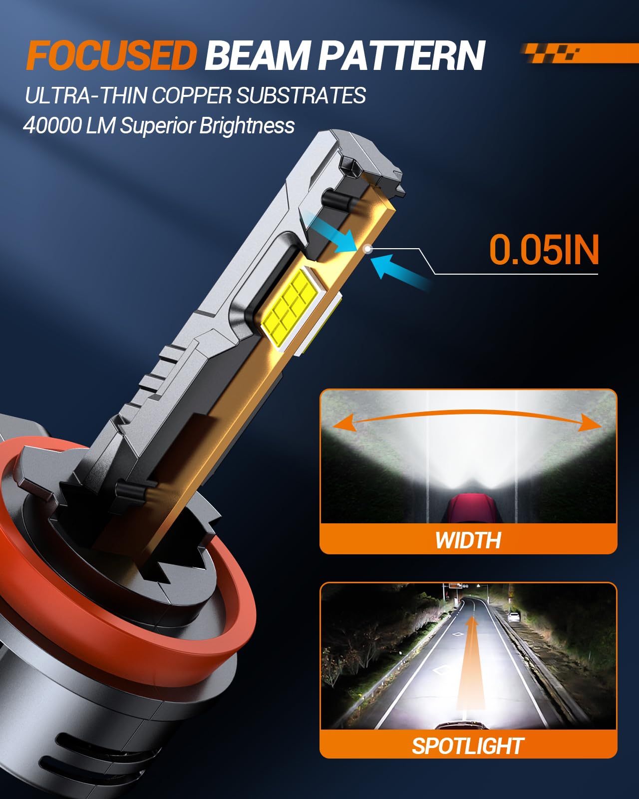 SEALIGHT H11/H8/H9/H16 Bulb, 40,000LM Super Brighter,6500K Cool White H11/H8/H9/H16 Light Bulbs,3 Min Quick Install Lights Combo, Plug-N-Play, Headlight Eyebrows,Pack of 2 - Image 7