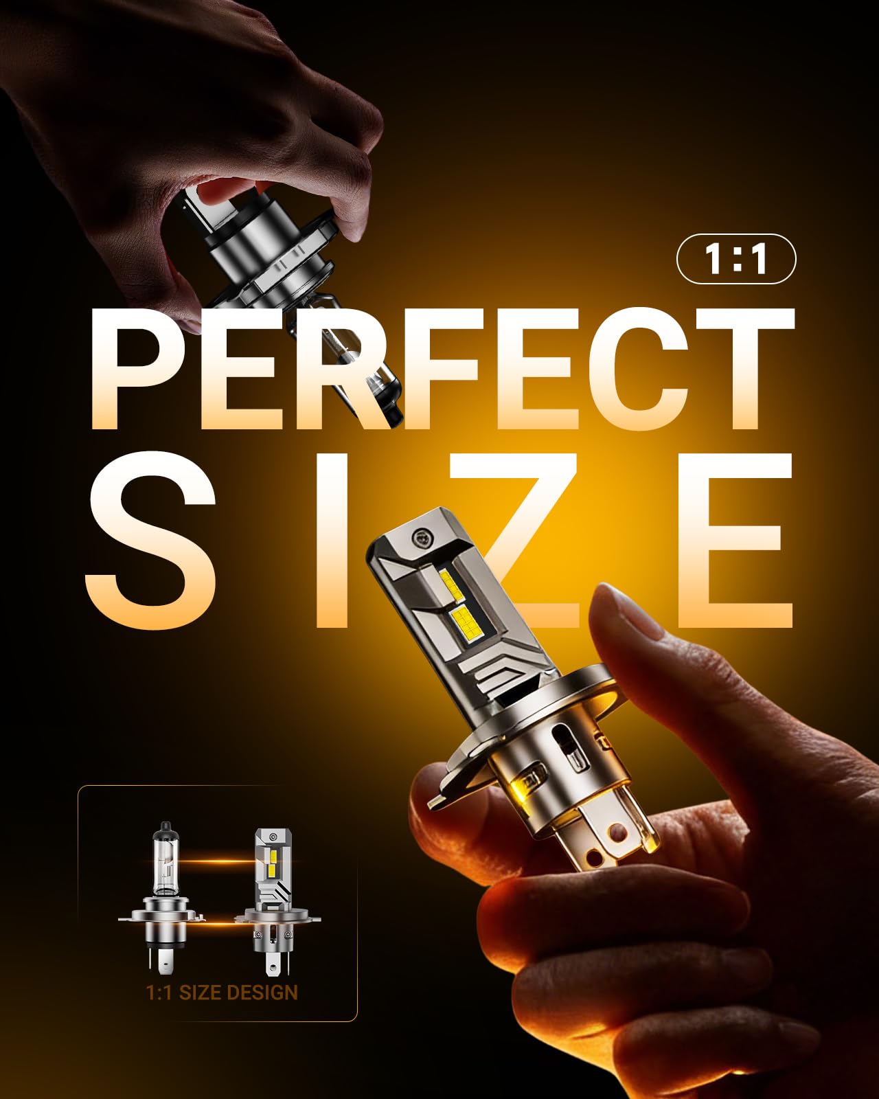 SEALIGHT H4 Bulbs, 40000LM 8X Brightness H4 Light Bulbs, 6500K Cool White Bulbs with 15000RPM Fan, Plug and Play, IP68 Waterproof, Pack of 2 - Image 5