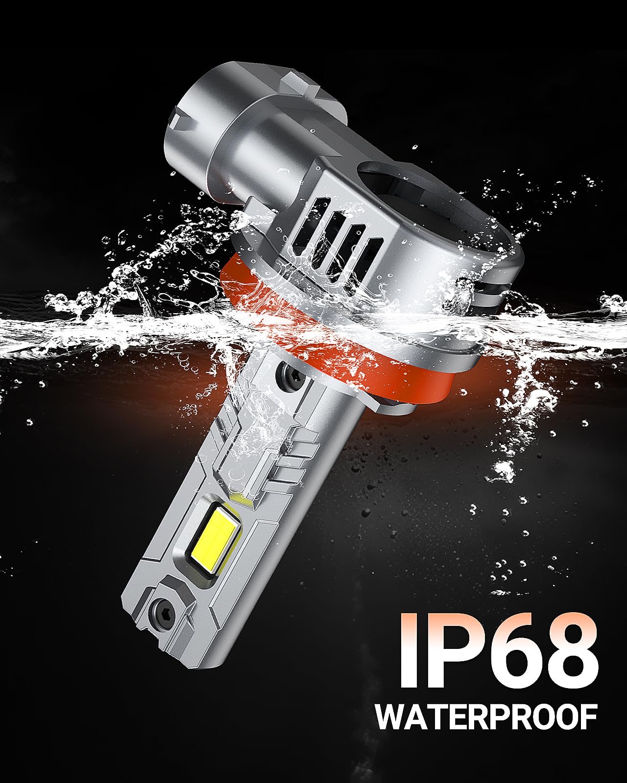 SEALIGHT H9/H11/H16 Lights 50000LM Extra Wide View, 6500K Cooling Fan 1:1 Stock Bulbs Size H11 LED Fog Bulbs For ATV, Plug-N-Play, 2 Pack - Image 4