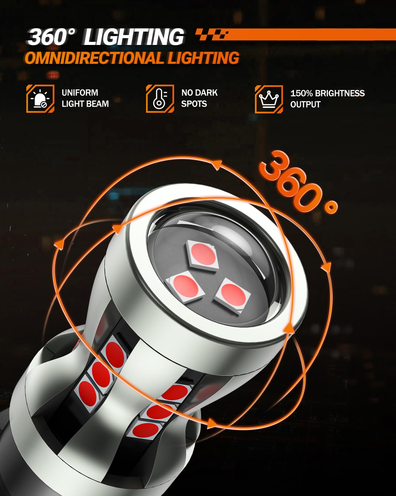 SEALIGHT LED Brake Light Bulbs, 3157 LED Red 3057 4157 T25 3156 Tail Light, 2600 Lumens Red, TailLight with Projector Lenses, Plug N Play for Rear Stop Light, Automotive Parking Light Assemblies, 2PCs - Image 4