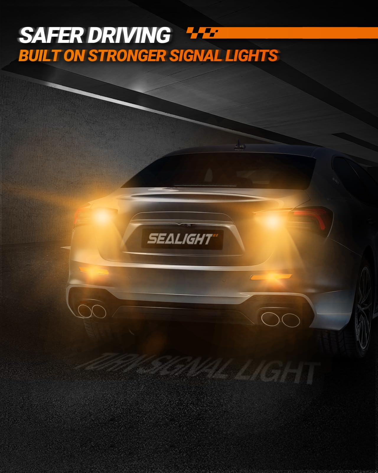 SEALIGHT LED Turn Signal Bulb, 3157 LED Bulb Amber Yellow 2700K with HD Projector Lens, 13X Brighter Front Rear Turn Signal Bulbs, for Parking Light Bulbs, with Extra Resistor, Pack of 2 - Image 6