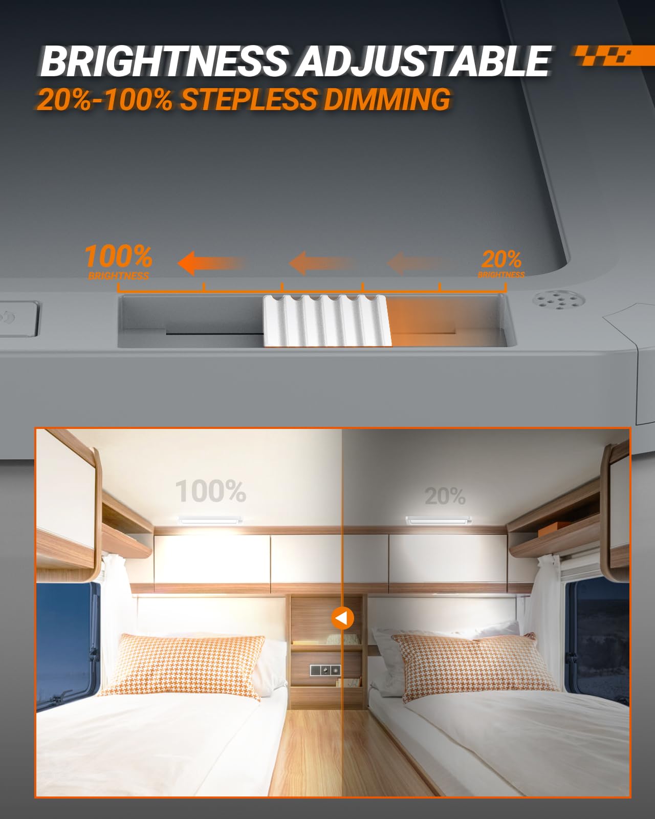 SEALIGHT RV Interior Lights, 3 Color Dimmable LED Fixtures 12V Camper Light 1500LM Ceiling Dome Light With Switch for Camper/Car/Trailer/Boat, Warm Cool Natural White (Pack of 4) - Image 3